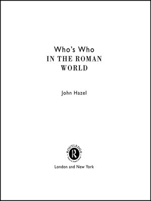 cover image of Who's Who in the Roman World